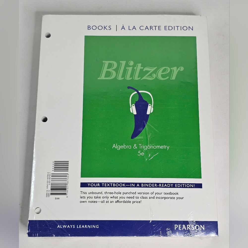Blitzer Algebra & Trigonometry 5th Edition Your Textbook In Binder-Ready Edition